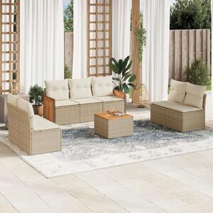 VidaXL Polyrattan Kerti Ülőgarnitúra - 8 részes - Bézs