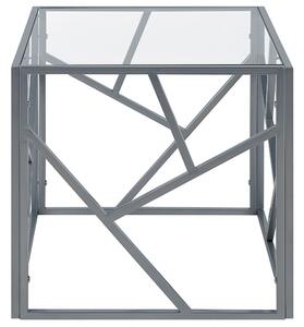 Modern Ezüst Üveg Kisasztal ORLAND