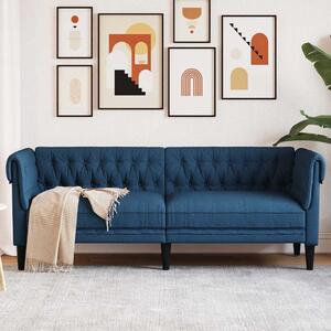 Kék 3 személyes szövet Chesterfield kanapé