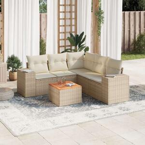 VidaXL Polyrattan Kerti Ülőgarnitúra - 6 részes - Bézs