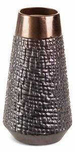 Morena kerámia váza Acélszürke/bronz 14x14x26 cm