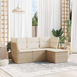 VidaXL Polyrattan Kerti Ülőgarnitúra - 4 részes - Bézs