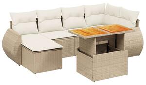 VidaXL Polyrattan Kerti Ülőgarnitúra - 7 részes - Bézs