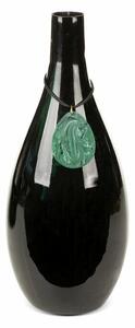 Capri üveg váza Fekete/zöld 15x15x38 cm