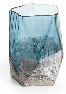 Nessa üveg váza Kék/ezüst 13x13x18 cm
