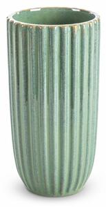 Arina kerámia váza Zöld/bézs 13x13x25 cm