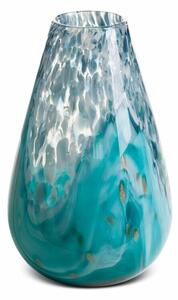 Emili üveg váza Türkiz/acélszürke 18x18x32 cm