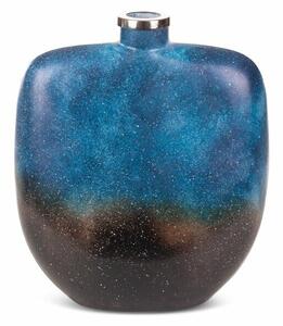 Caren dekor váza Kék/barna üveg 27x10x34 cm
