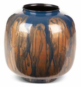 Kaja dekoratív fém váza Kék/arany 23x23x26 cm