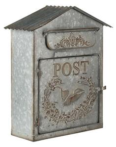 Antikolt fém madaras háztetős postaláda