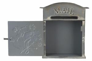 Antikolt szürke fém postaláda