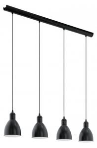 LED lámpa függeszték , mennyezeti , 4 x E27 , acél , fekete , fehér , EGLO , PRIDDY , 49466