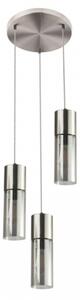 LED lámpatest függeszték , mennyezeti , 3 x E27 , fém , füstüveg , ANNIKA