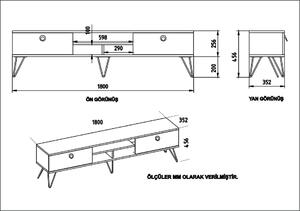 Hanah Home TV Stand Walnut Black Lorenz