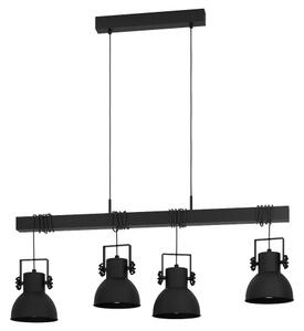 LED lámpa , függeszték , mennyezeti , 4xE27 foglalat , fekete , EGLO , SHIREBROOK , 43726