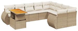 VidaXL Polyrattan Kerti Ülőgarnitúra - 10 részes - Bézs