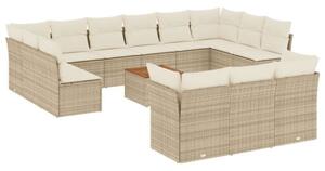 VidaXL Polyrattan Kerti Ülőgarnitúra - 14 részes - Bézs