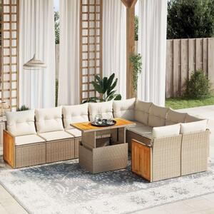 VidaXL Polyrattan Kerti Ülőgarnitúra - 10 részes - Bézs