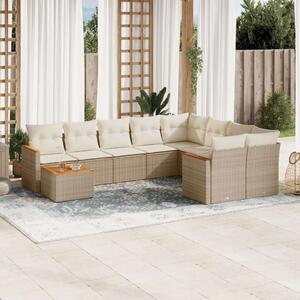 VidaXL Polyrattan Kerti Ülőgarnitúra - 10 részes - Bézs