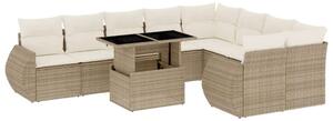 VidaXL Polyrattan Kerti Ülőgarnitúra - 10 részes - Bézs