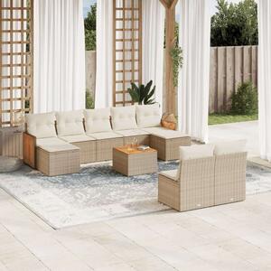 VidaXL Polyrattan Kerti Ülőgarnitúra - 10 részes - Bézs