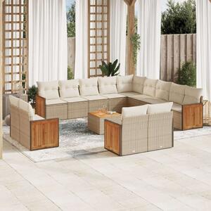 VidaXL Polyrattan Kerti Ülőgarnitúra - 14 részes - Bézs