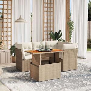 VidaXL Polyrattan Kerti Ülőgarnitúra - 5 részes - Bézs