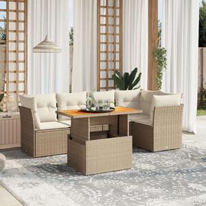 VidaXL Polyrattan Kerti Ülőgarnitúra - 5 részes - Bézs