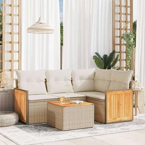 VidaXL Polyrattan Kerti Ülőgarnitúra - 5 részes - Bézs
