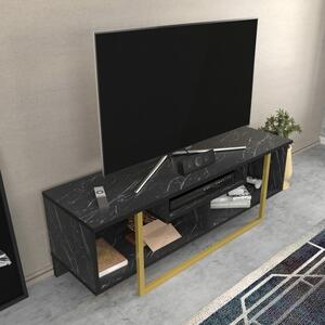 Hanah Home TV állvány fekete, arany Asal 120 - Fekete, arany