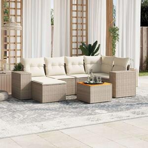 VidaXL Polyrattan Kerti Ülőgarnitúra - 7 részes - Bézs
