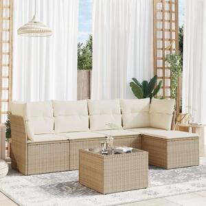 VidaXL Polyrattan Kerti Ülőgarnitúra - 6 részes - Bézs