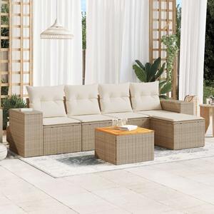 VidaXL Polyrattan Kerti Ülőgarnitúra - 6 részes - Bézs