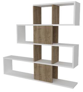Hanah Home WhiteWalnut Karlin könyvespolc - fehér, dió