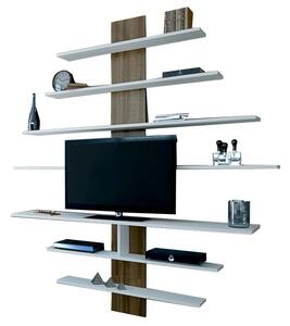 Hanah Home TV szekrény, fehér dió zebra - fehér, dió