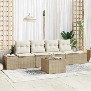 VidaXL Kanapé Szett párnával párnával 5 pcs Beige és krém polirattan