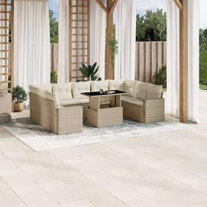 VidaXL Polyrattan Kerti Ülőgarnitúra - 10 részes - Bézs