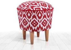 Atelier Del Sofa Puff Piros Fehér - Piros, Fehér