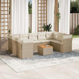 VidaXL Polyrattan Kerti Ülőgarnitúra - 10 részes - Bézs