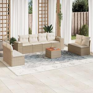 VidaXL Polyrattan Kerti Ülőgarnitúra - 9 részes - Bézs