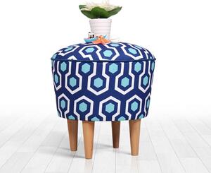 Atelier Del Sofa Puff Kék Fehér Ég v2 - Kék, Fehér