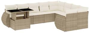 VidaXL Polyrattan Kerti Ülőgarnitúra - 10 részes - Bézs
