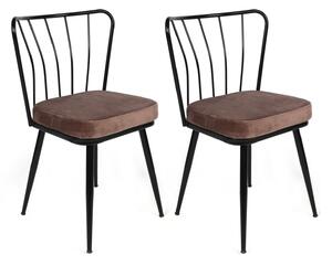 Hanah Home szék szett (2 db) világosbarna Fekete Yıldız-947 V2