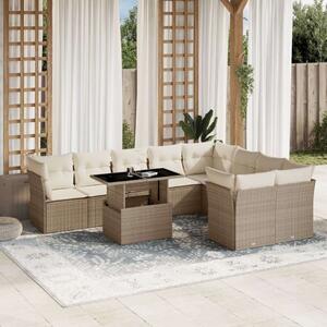 VidaXL Polyrattan Kerti Ülőgarnitúra - 10 részes - Bézs