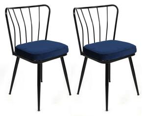 Hanah Home Szék szett (2 db) Sötétkék Fekete Yıldız-944 V2