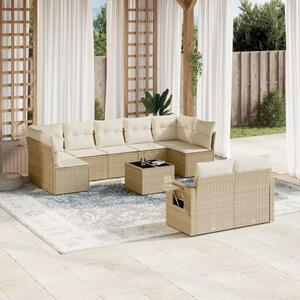 VidaXL Polyrattan Kerti Ülőgarnitúra - 10 részes - Bézs