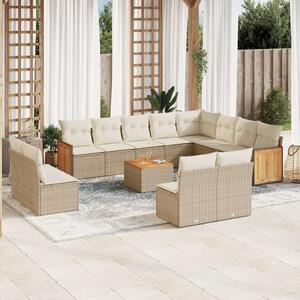 VidaXL Polyrattan Kerti Ülőgarnitúra - 13 részes - Bézs
