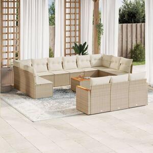 VidaXL Polyrattan Kerti Ülőgarnitúra - 14 részes - Bézs