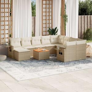 VidaXL Polyrattan Kerti Ülőgarnitúra - 11 részes - Bézs