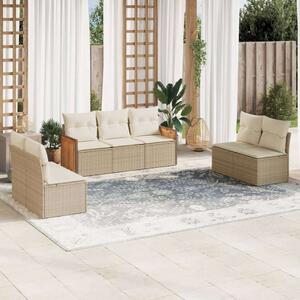 VidaXL Polyrattan Kerti Ülőgarnitúra - 7 részes - Bézs